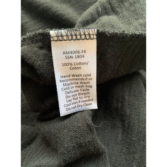 ATM Anthony Thomas Large Melillo Black Slub Jersey Destroyed Wash Henley Shirt - Picture 5 of 11